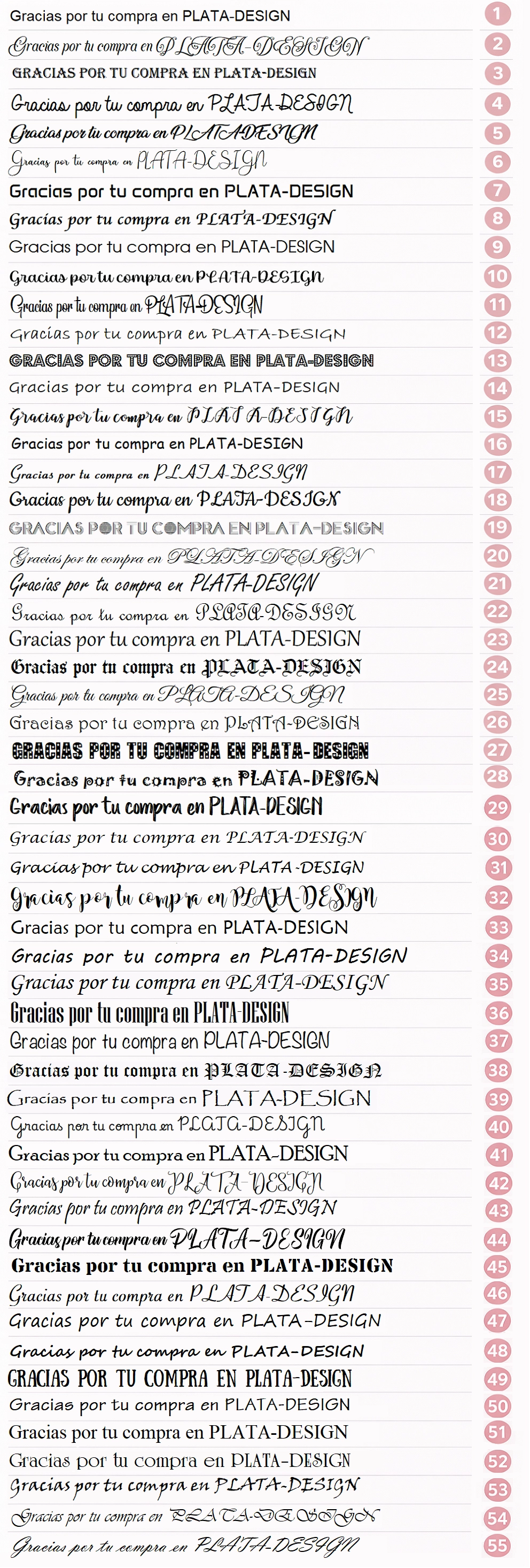 Plata-design tipos de letra para grabados