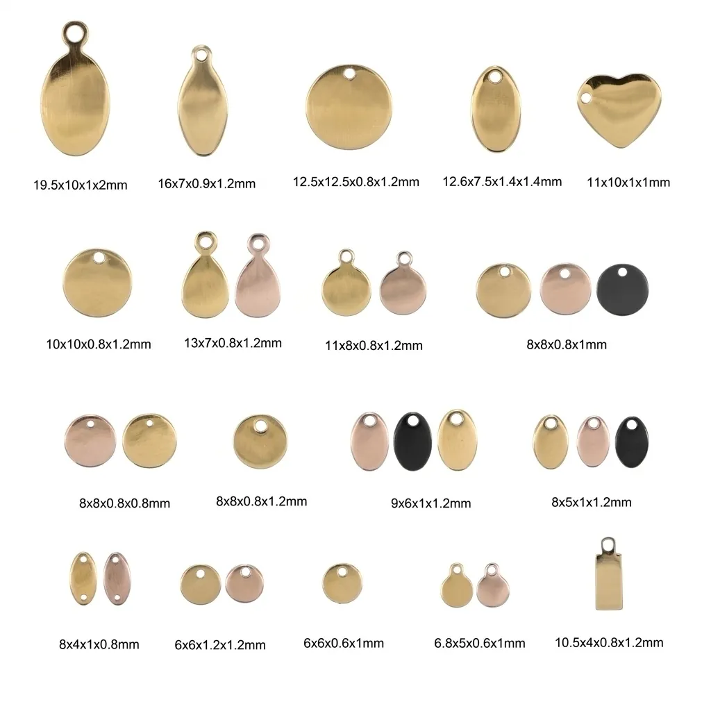 mini chapas con logotipo para creaciones de joyas y bisuteria