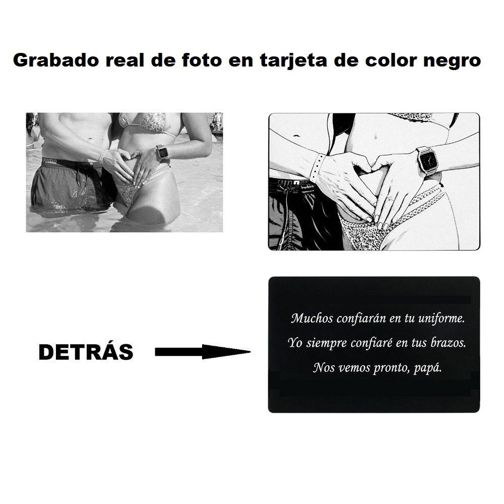tarjeta de crédito con foto grabada