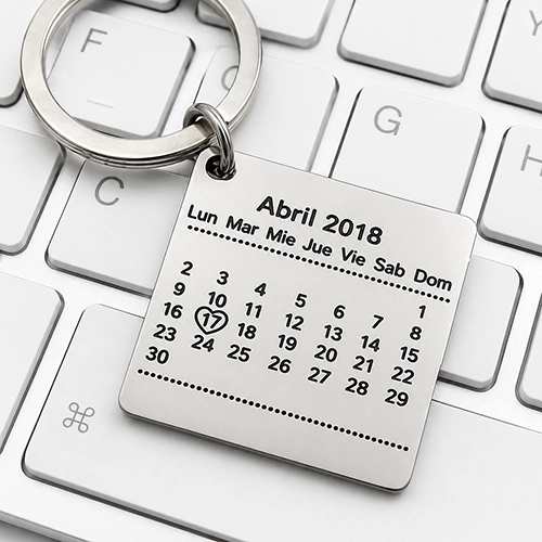 llavero con calendario personalizado