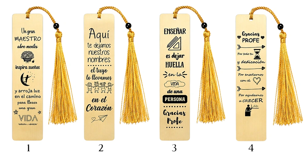 marcapáginas personalizados dorados